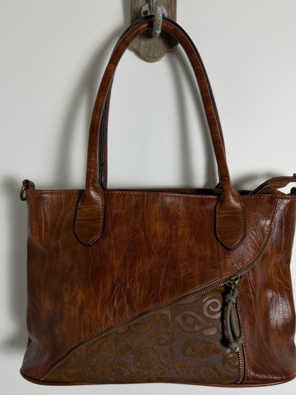Rieker Cognac Brown Slouchy Shoulder Bag